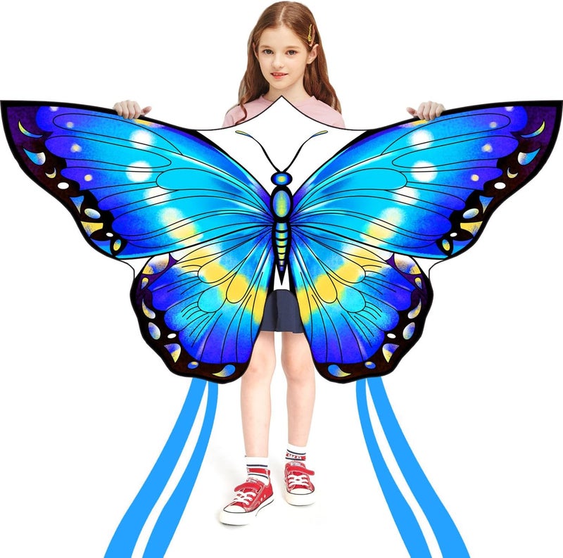 Honbo Butterfly Kites for Kids & Adults,55" x 28" Large Beginner Kite for Kids Ages 4-8,Easy to Fly for Beginners, Each Kite with 300ft Line Handle,Beach Kites for Outdoor Activities & Family Trip - Image 1